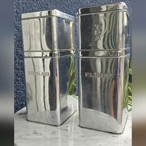 Vintage Lincoln Beautyware Chrome Canisters